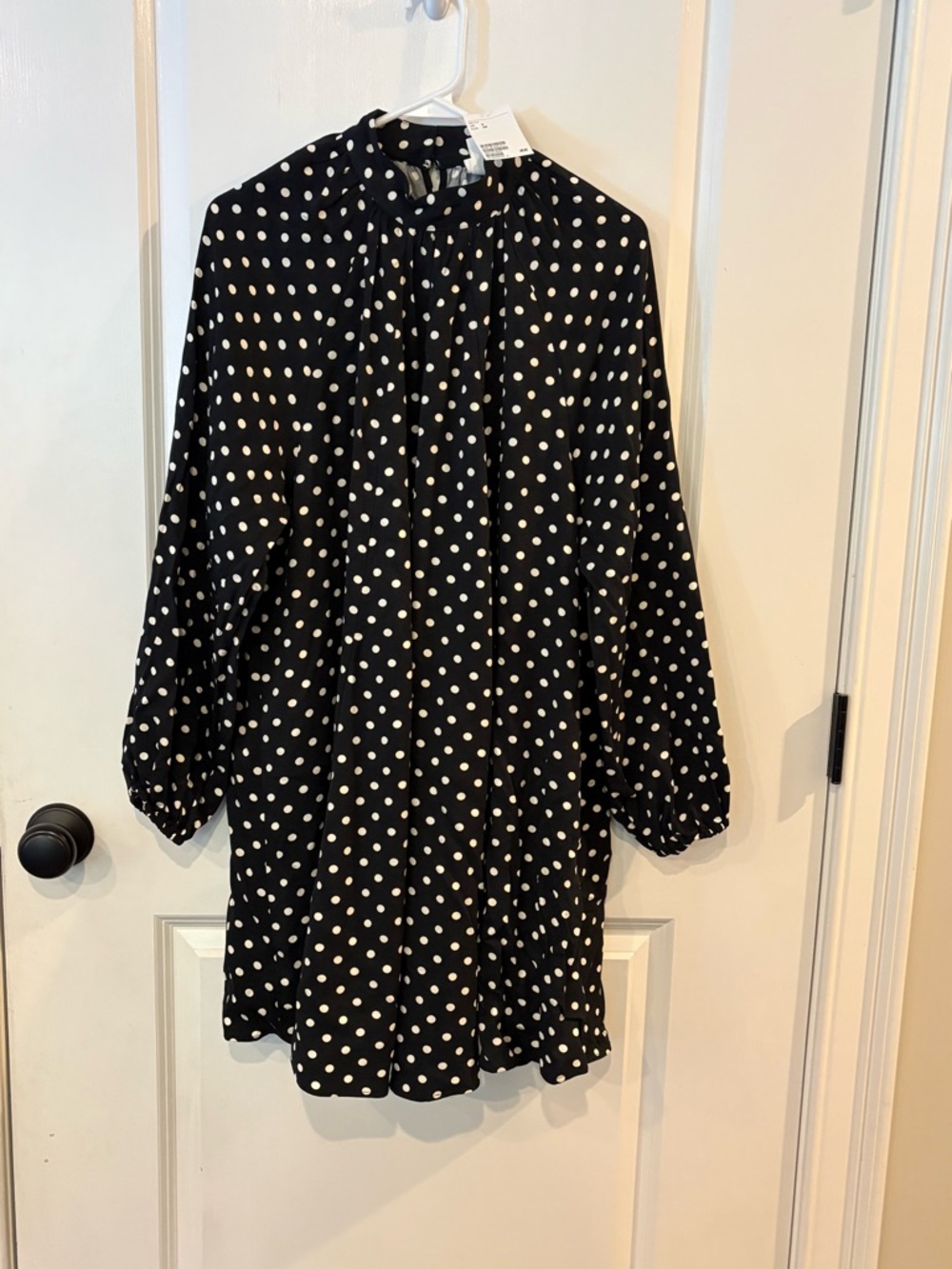 H&M Black Dress with White Polka Dots